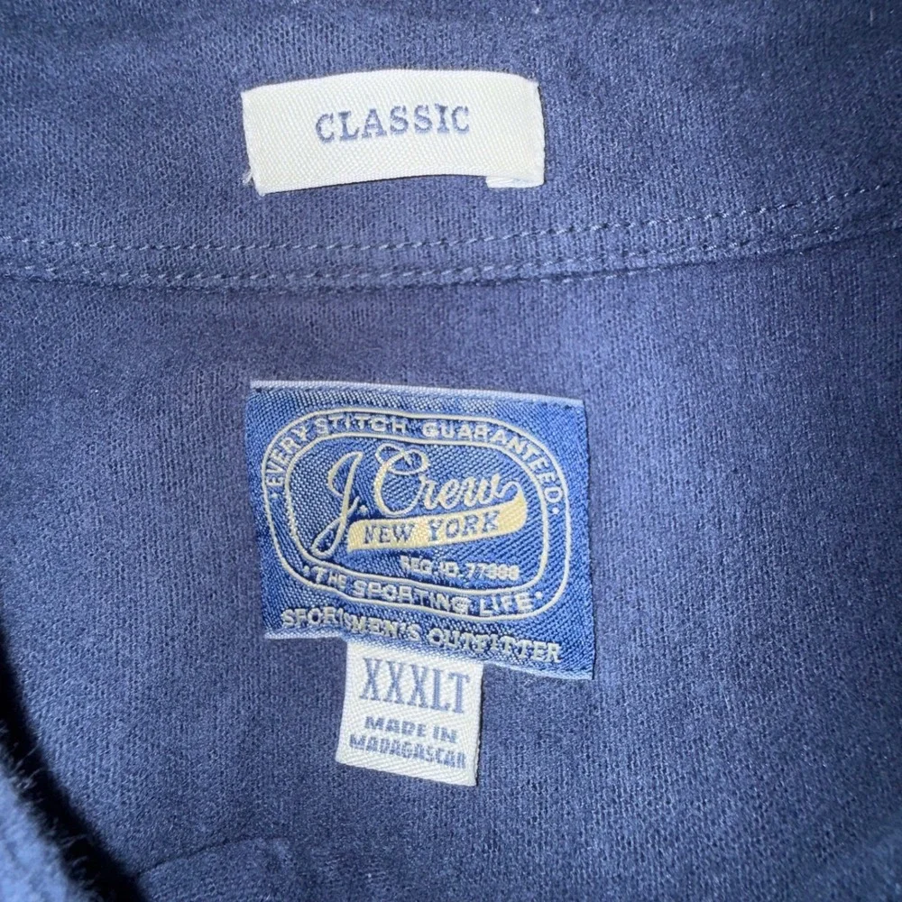 J.Crew The Sporting Life Knit Workshirt Mens 3XLT Navy Button Pocket K1203